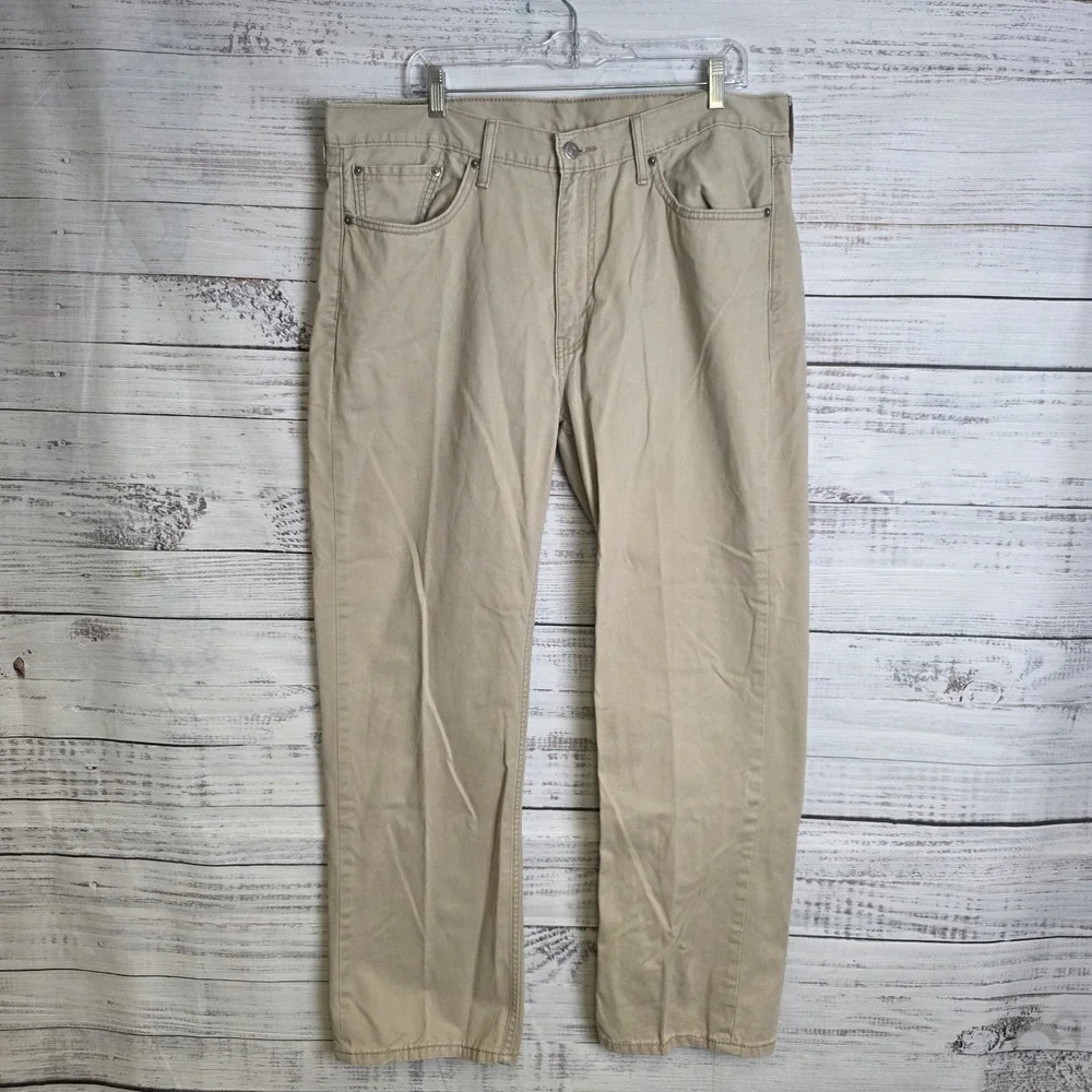 Levis 514 Jeans Mens 38x30 Beige‎ Medium Wash Straight Fit Mid Rise Cotton